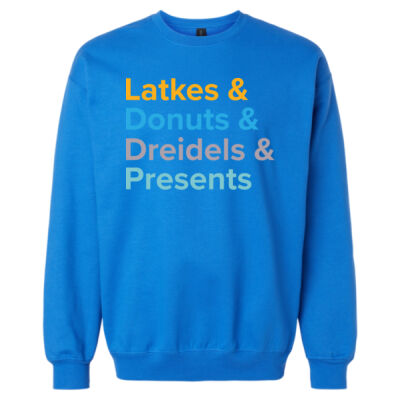 Latkes and Donuts - Adult Unisex Crew Sweatshirt Thumbnail